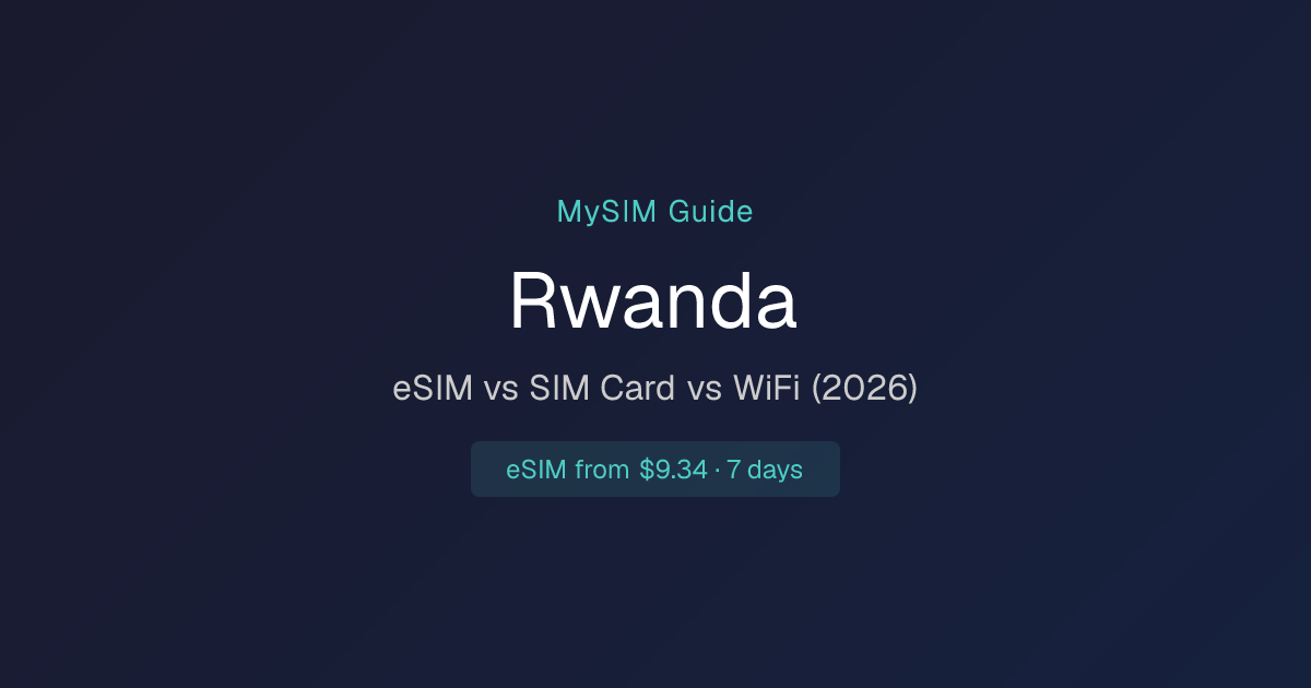 Rwanda eSIM vs SIM Card vs WiFi (2026) — MySIM Guide